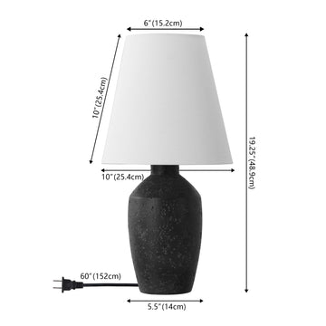 Xander 19.5" Minimalist Scandinavian Concrete Effect Resin/Iron Ginger Jar LED Table Lamp - JONATHAN Y